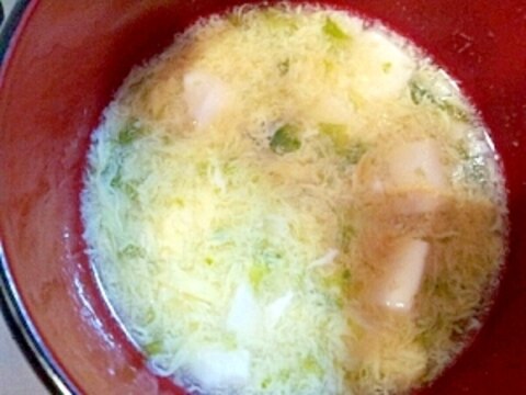 豆腐とあおさの卵スープ